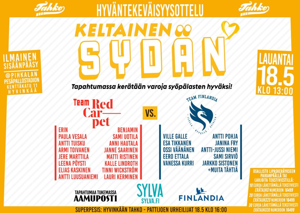 Urheilu- ja viihdemaailman tähdet pelaavat hyväntekeväisyysottelun Pihkalassa lauantaina