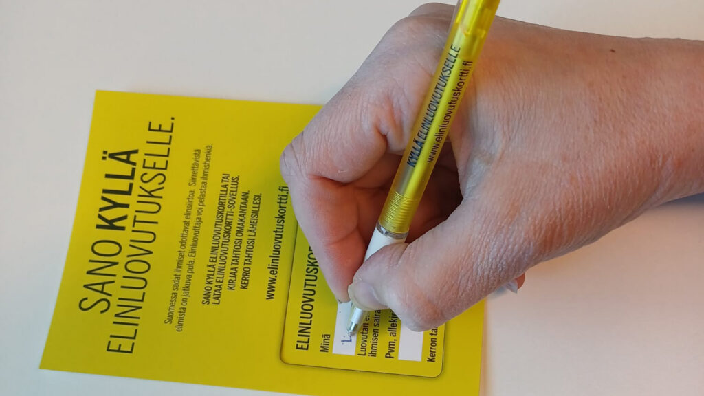 KYLLÄ elinluovutukselle ja Superpesis yhteistyöhön